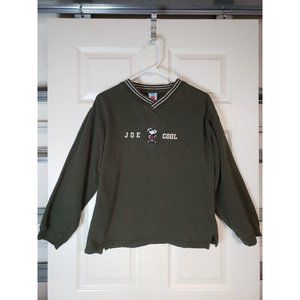 Vintage Snoopy Joe Cool Sweatshirt Peanuts Army Green Size Medium (M)